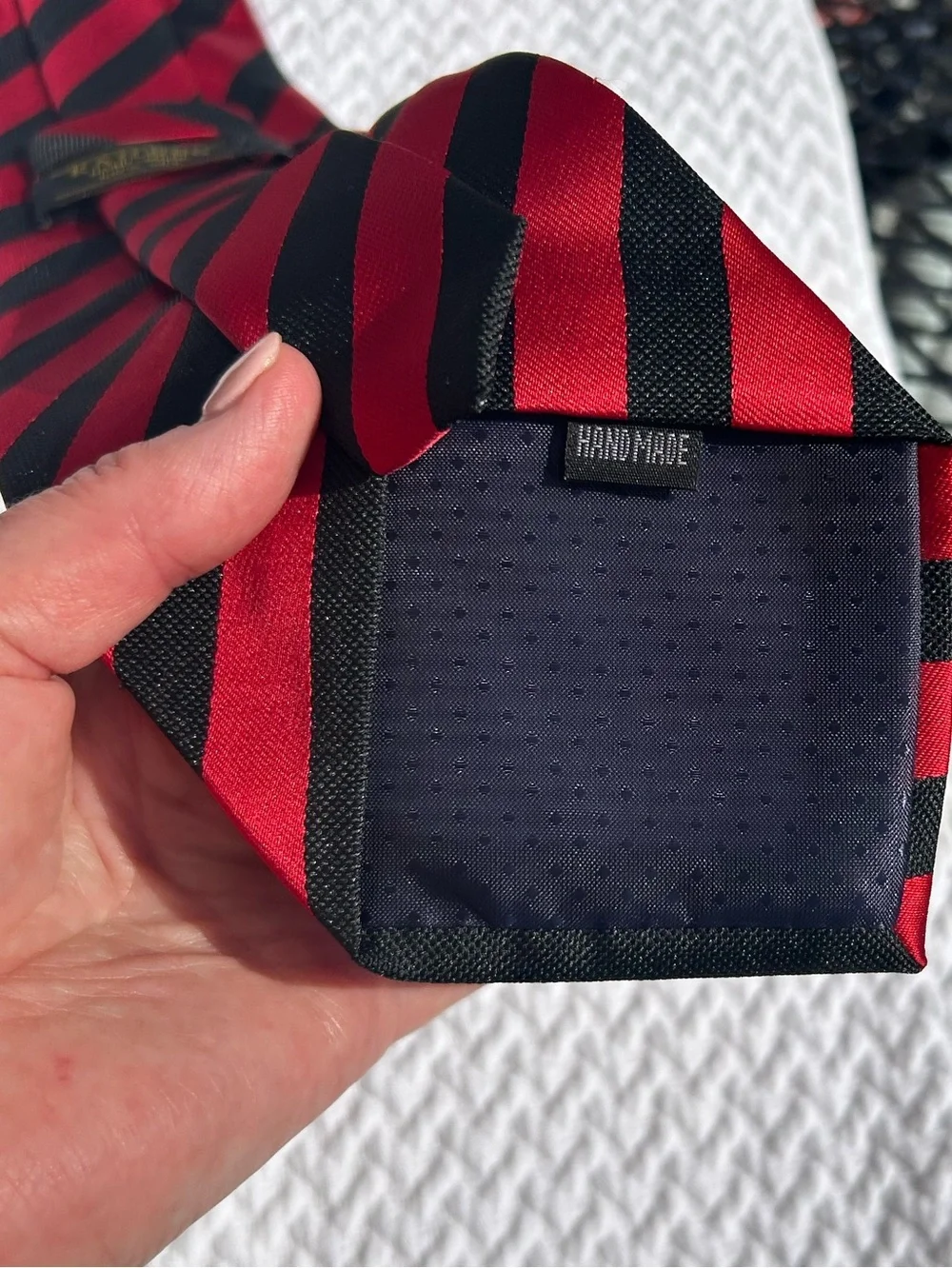 Classic Red and Black Diagonal Stripe Tie